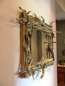 miroir en bois floté 